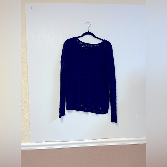 Volcom Sweaters - Volcom Women’s Dark Navy Open Knit Pullover Sweater – Size‎ L 100% Cotton